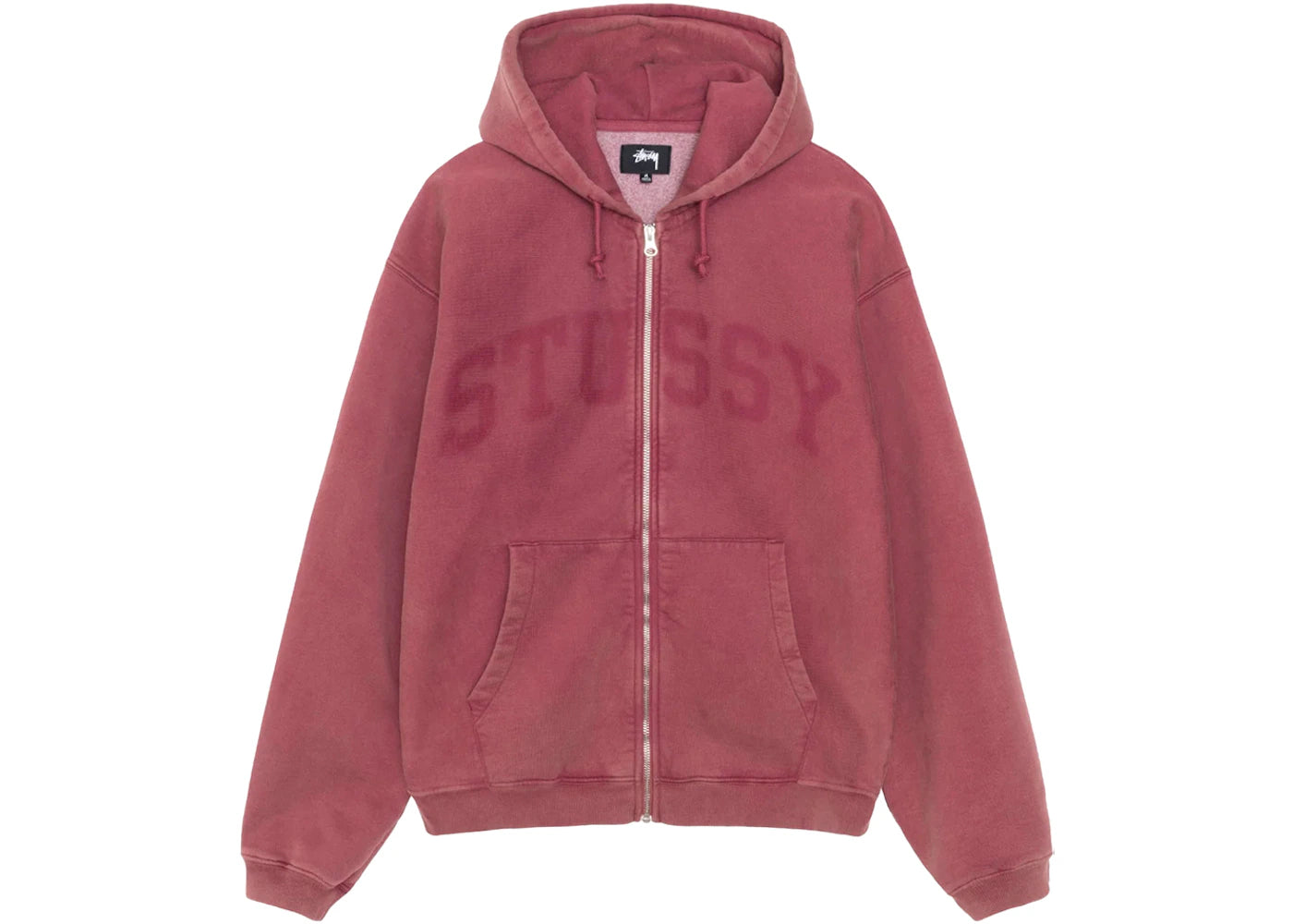 Stussy Faded Graphic Zip Hoodie Burgundy - vue secondaire A