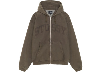 Stussy Faded Graphic Zip Hoodie Olive - authentic Stussy apparel