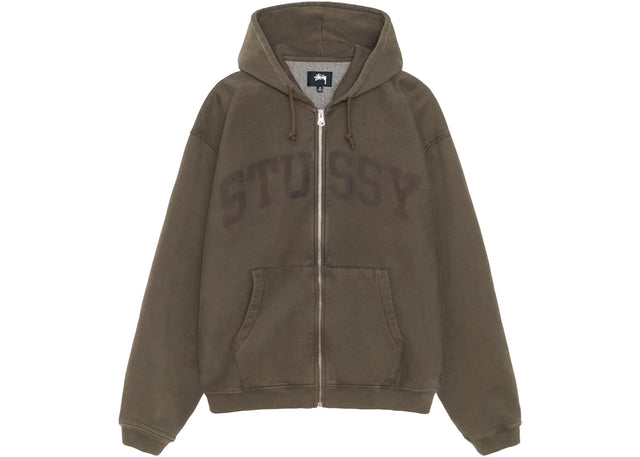 Stussy Faded Graphic Zip Hoodie Olive