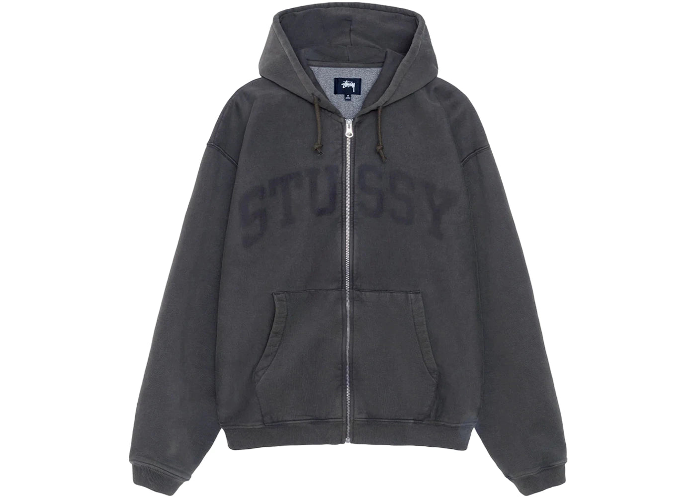 Stussy Faded Graphic Zip Hoodie Washed Black - vue secondaire A