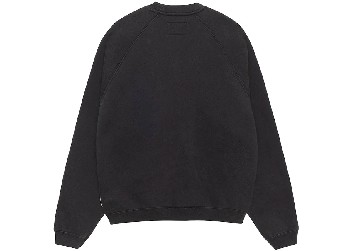 Stussy Fleece Raglan Crew Washed Black - vue secondaire B