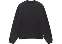 Stussy Fleece Raglan Crew Washed Black