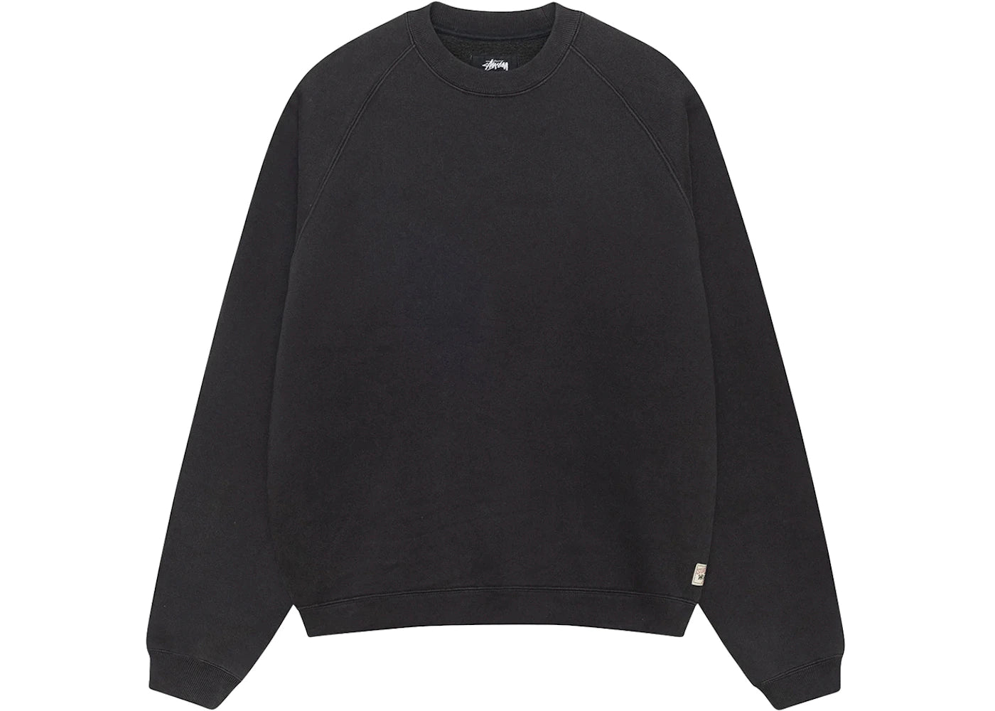 Stussy Fleece Raglan Crew Washed Black - vue secondaire A
