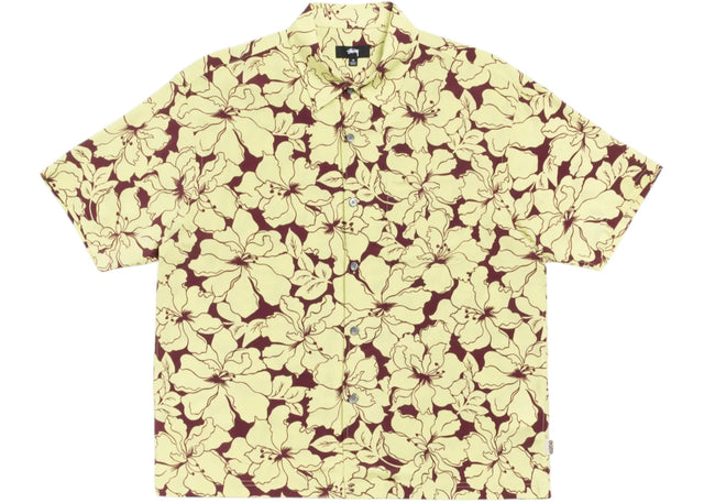 Stussy Floral Hawaiian Shirt Lime