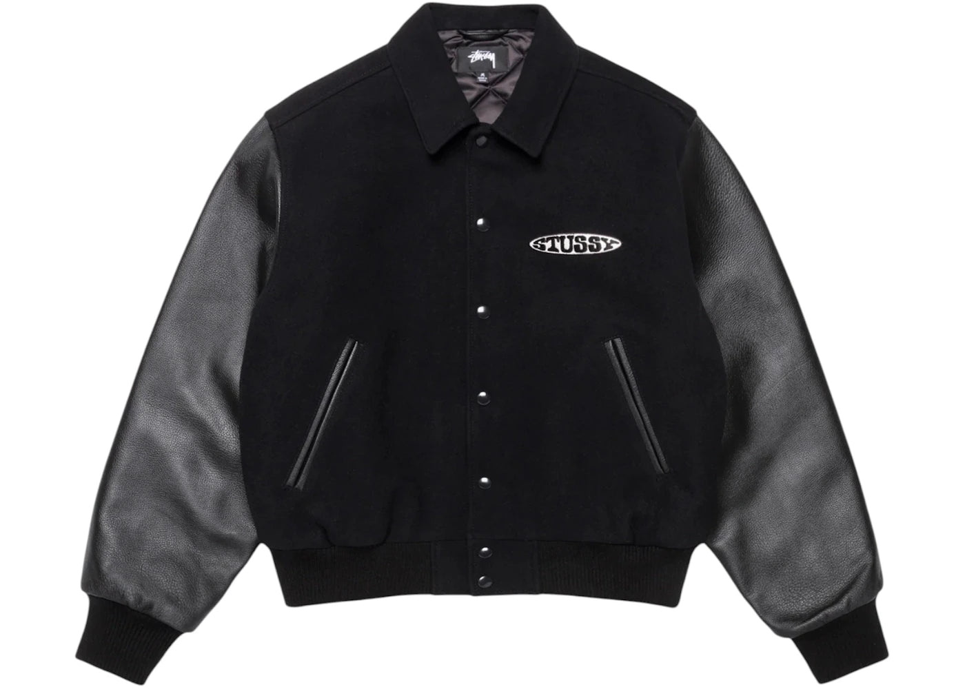 Stussy Globe Varsity Jacket Jacket Black - vue secondaire A