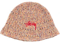 Stussy Hemp Stock Knit Bucket Hat Multi Tan