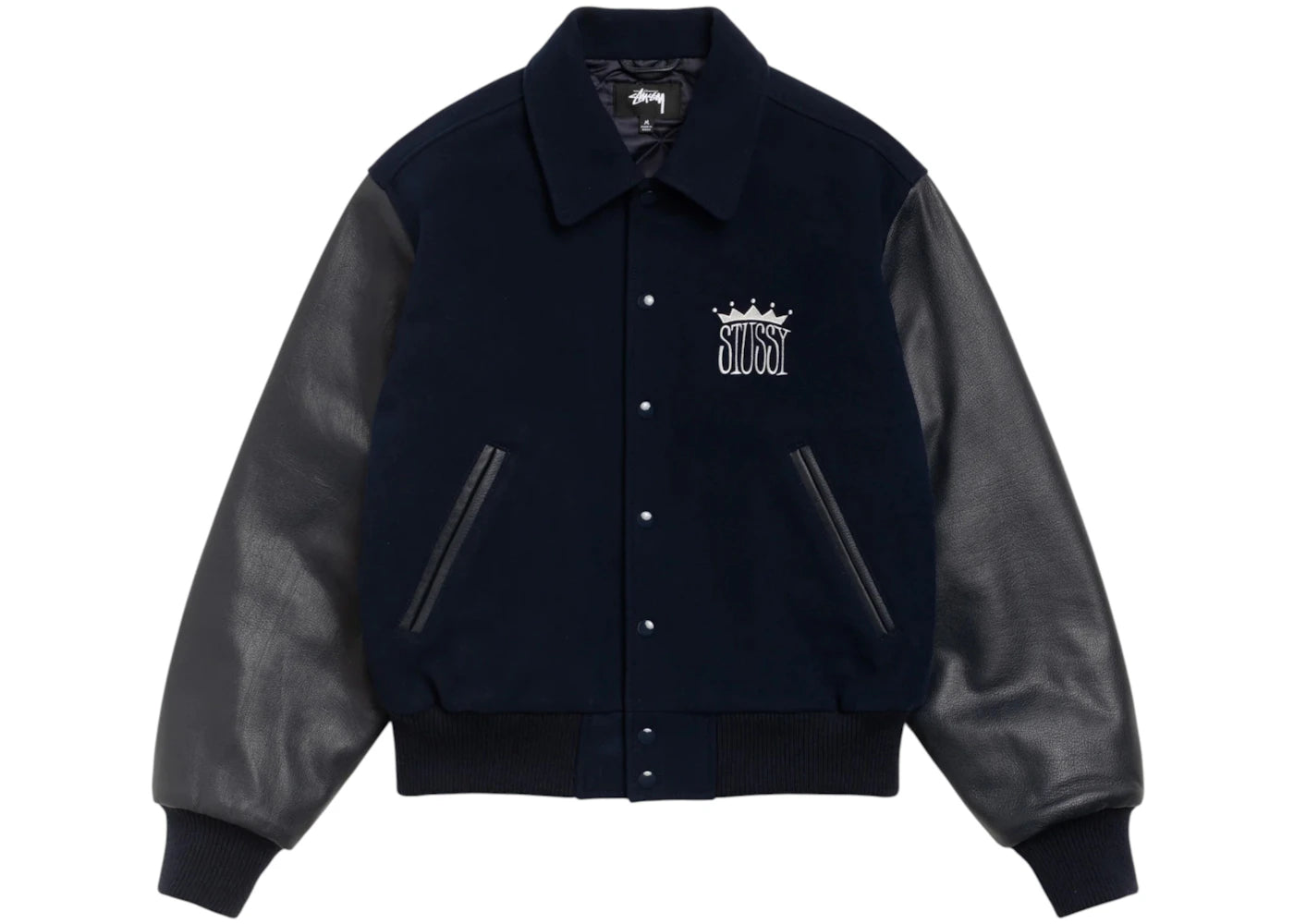 Stussy King Varsity Jacket Navy - vue 360