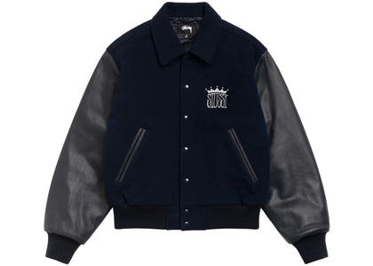 Stussy King Varsity Jacket Navy - authentic Stussy apparel