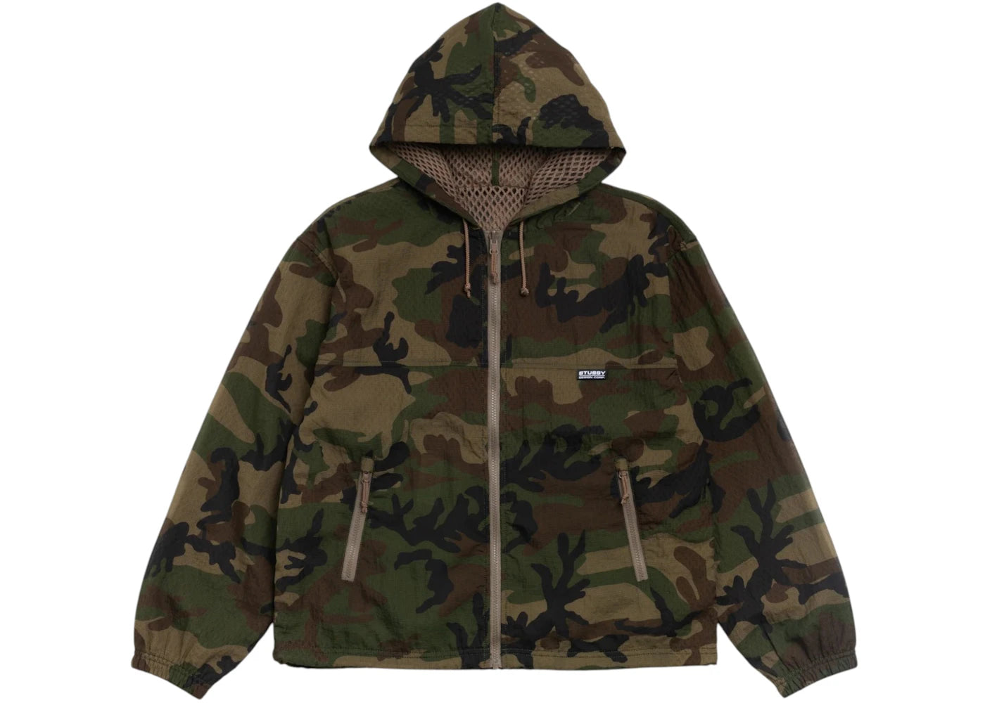 Stussy Layered Mesh Hooded Jacket Woodland Camo - vue 360