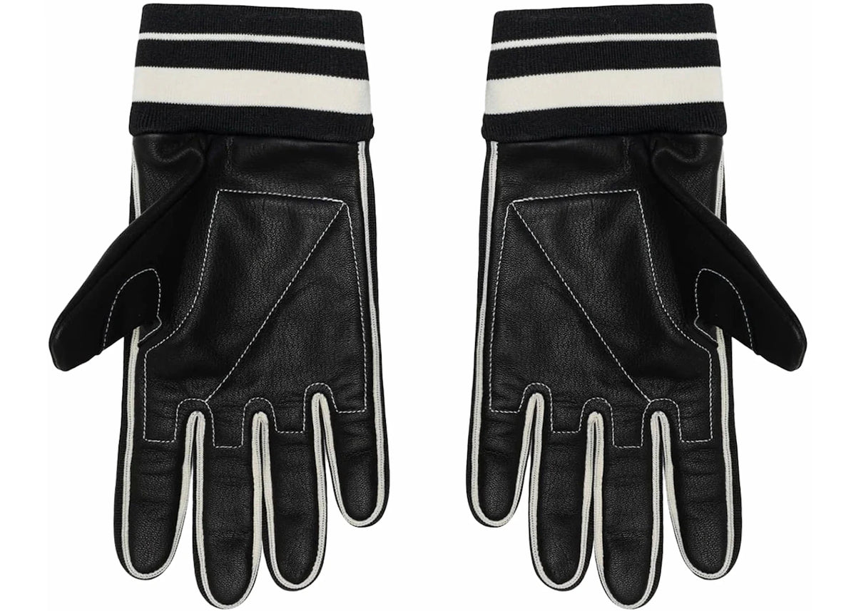 Stussy Leather Bike Gloves Black/White - vue secondaire B