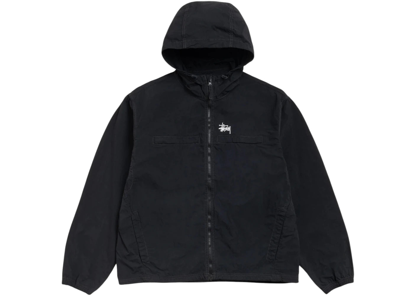 Stussy Lightweight Hooded Jacket Black - vue 360