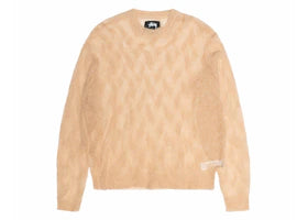 Stussy Loose Knit Cross Cable Sweater Sand
