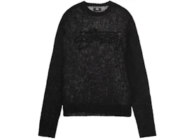 Stussy Loose Knit Logo Sweater Black - vue 360