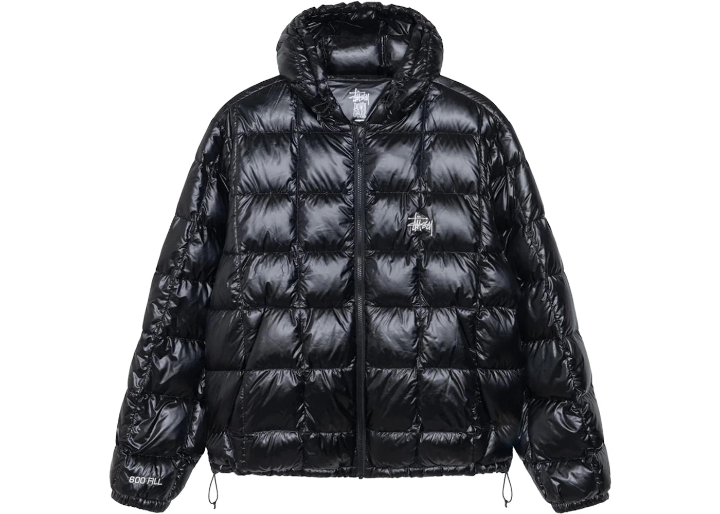 Stussy Midweight Hooded Puffer Black - vue 360