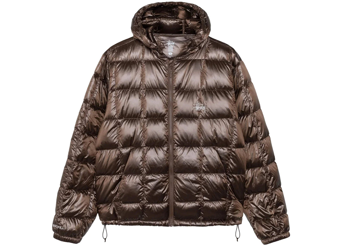 Stussy Midweight Hooded Puffer Brown - vue secondaire A