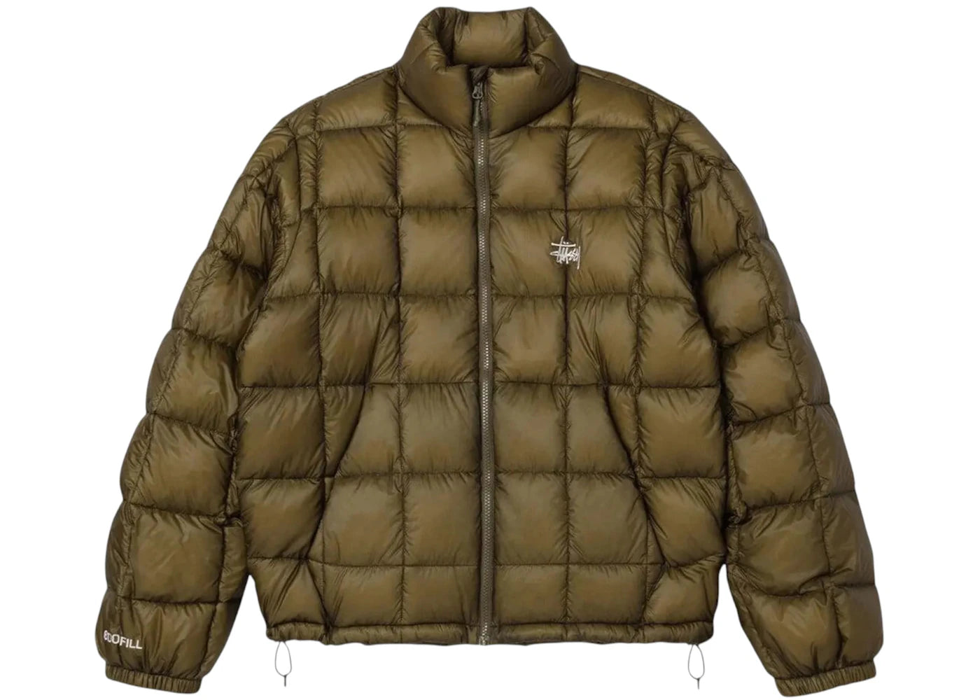 Stussy Midweight Puffer Jacket Olive - vue 360