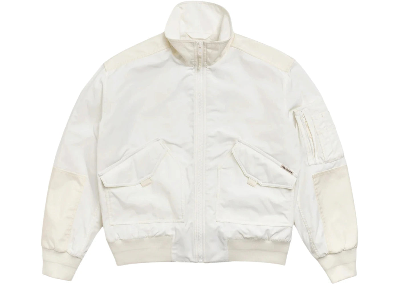 Stussy Mock Neck Flight Bomber Jacket White - vue secondaire A