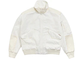 Stussy Mock Neck Flight Bomber Jacket White