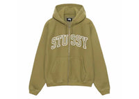 Stussy Outline Zip Hoodie Olive