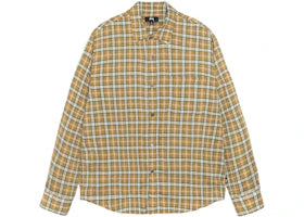 Stussy Plaid Matthew Printed Shirt Gold