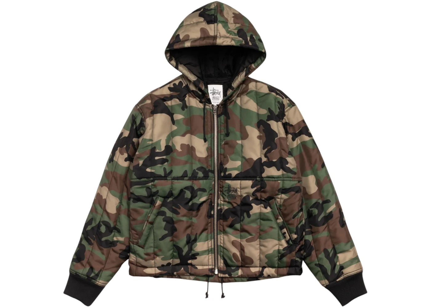 Stussy Quilted Nylon Work Jacket Woodland Camo - vue secondaire A