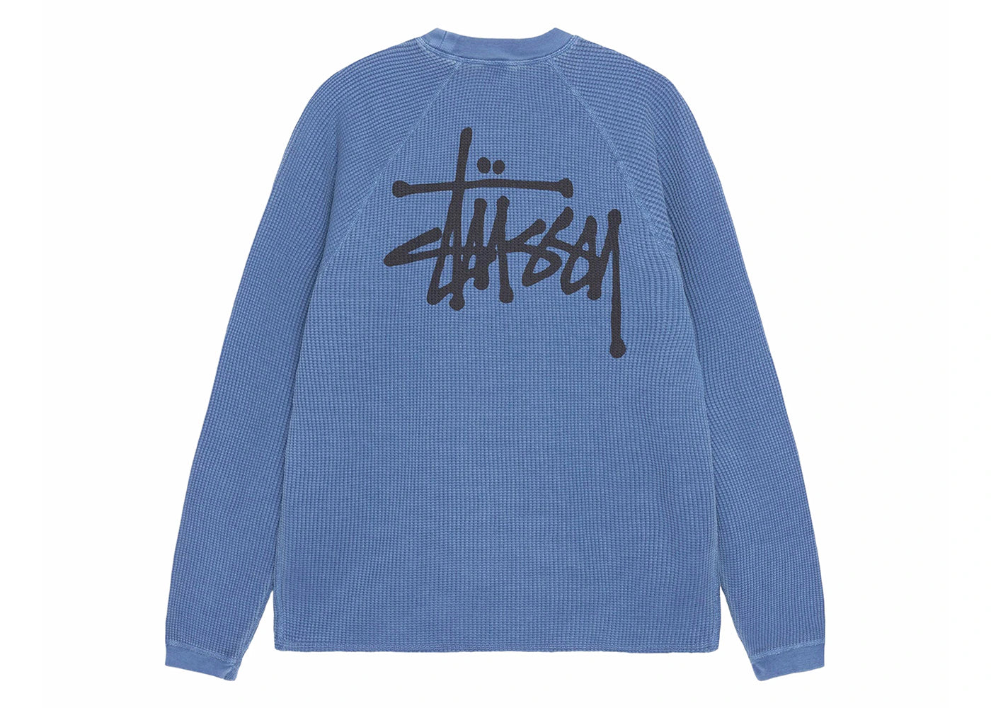 Stussy Raglan Thermal L/S Crew Blue - vue 360
