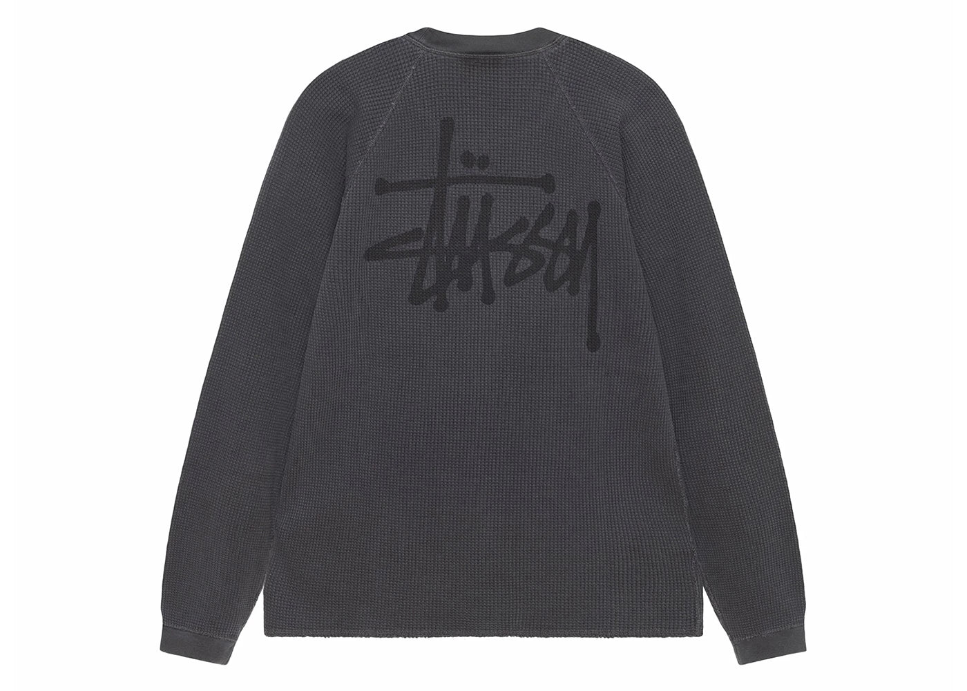 Stussy Raglan Thermal L/S Crew Washed Black - vue 360