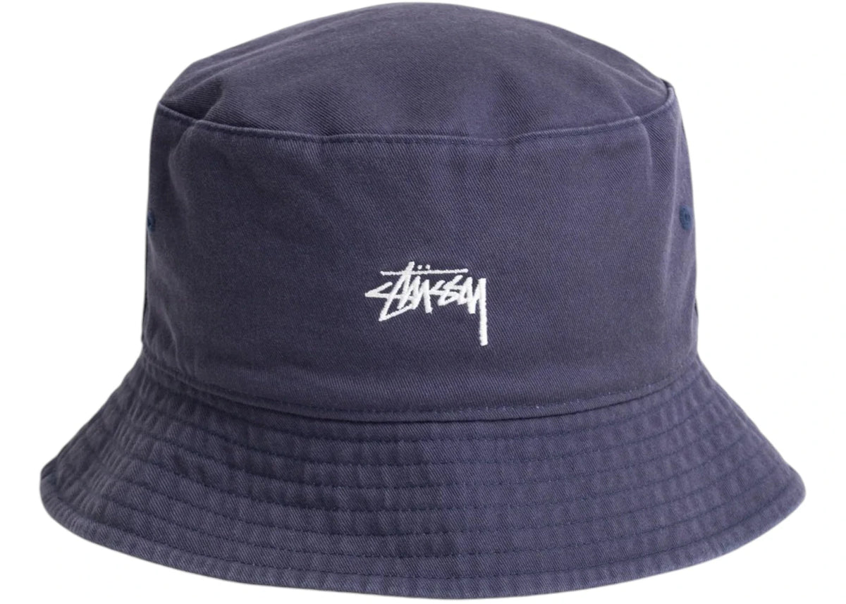 Stussy Reversible Stock Bucket Hat Navy/Stone - vue 360