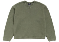 Stüssy Roll V Neck Sweater Olive