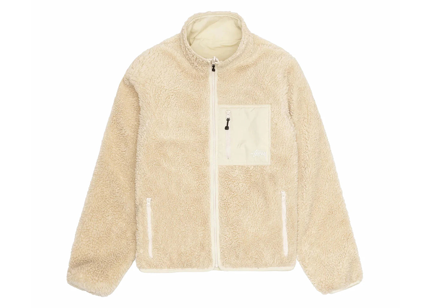 Stussy Sherpa Reversible Jacket Natural - vue secondaire A