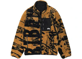 Stussy Sherpa Reversible Stamp Jacket Yellow - vue 360