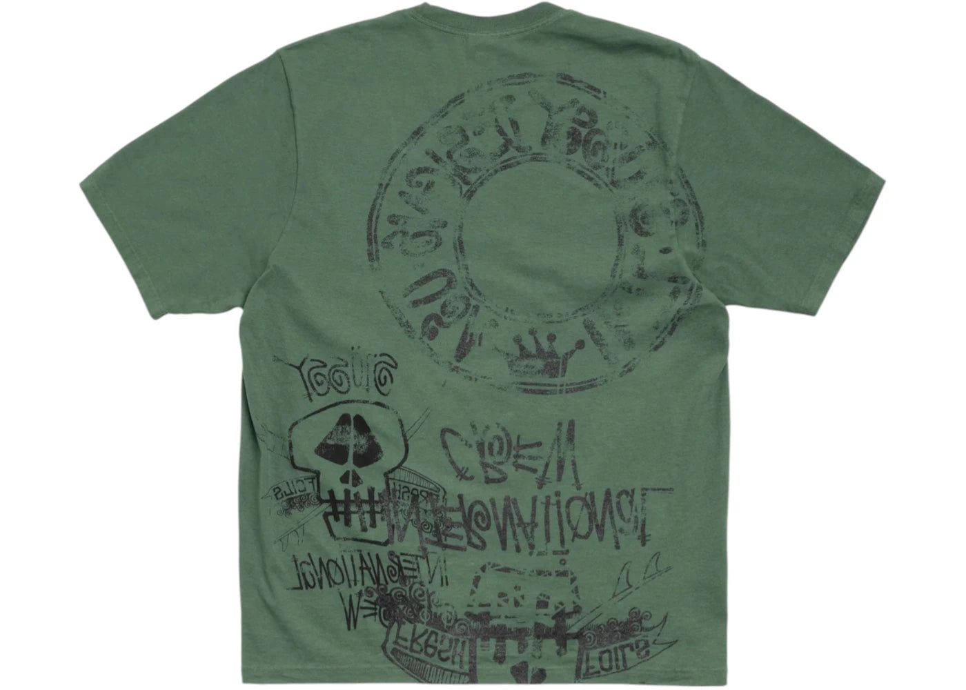Stussy Skulls Pigment Dyed Tee Pine - vue secondaire B