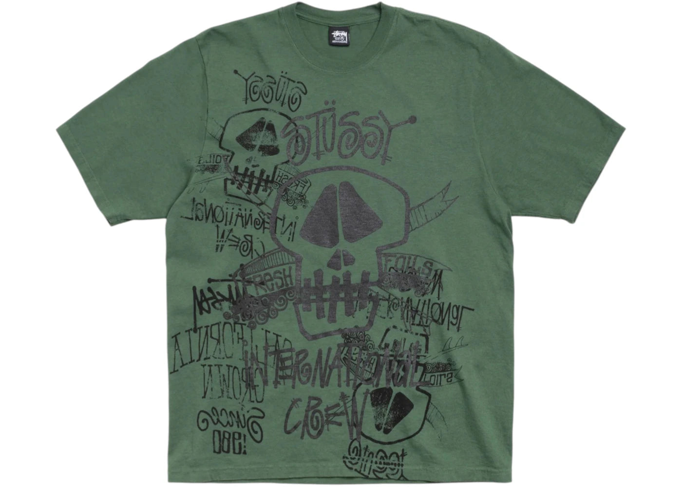 Stussy Skulls Pigment Dyed Tee Pine - vue secondaire A