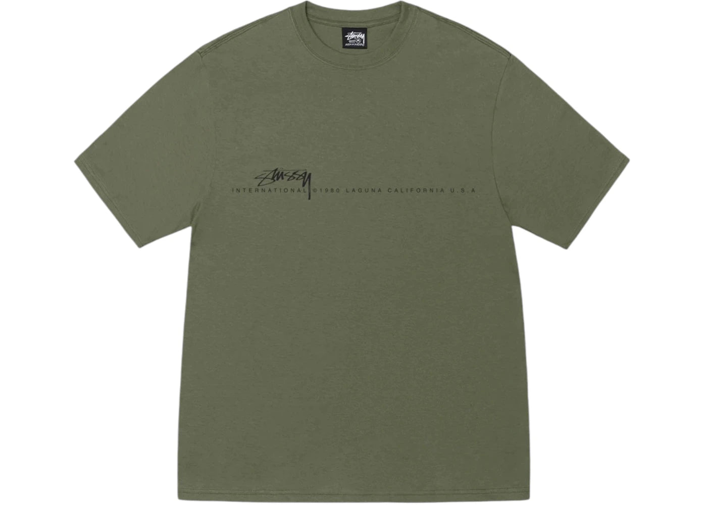 Stussy Smooth 80 Tee Olive - vue secondaire A