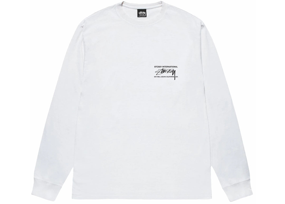 Stussy Smooth International L/S Tee White - vue secondaire B