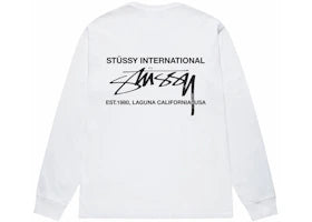 Stussy Smooth International L/S Tee White