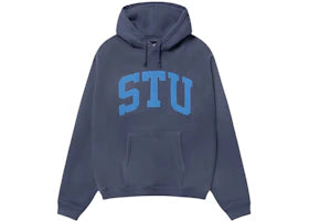Stussy Stu Relaxed Hoodie Blue - vue 360
