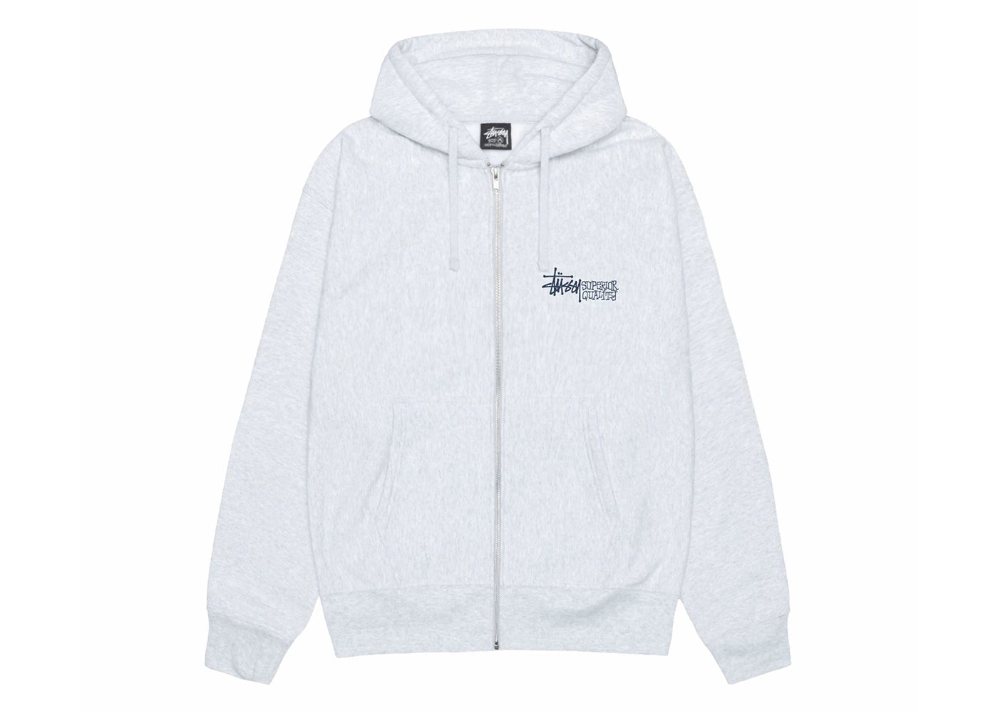Stussy Superior Quality Zip Hoodie Ash Heather - vue secondaire A
