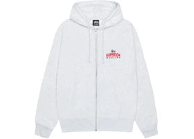 Stussy Superior Quality Zip Hoodie (SS25) Ash Heather - vue 360
