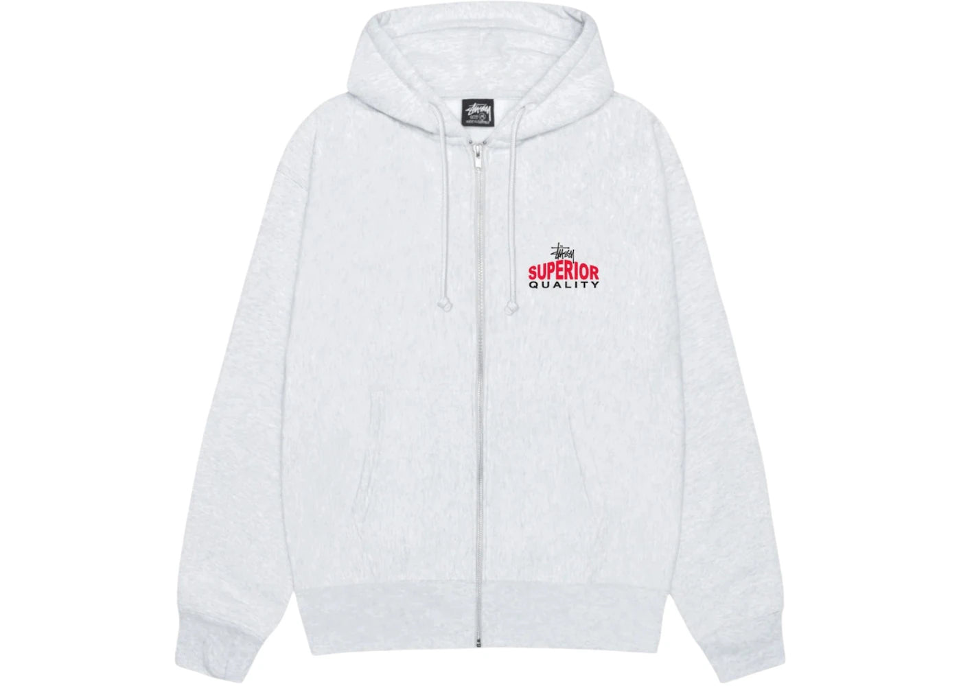 Stussy Superior Quality Zip Hoodie (SS25) Ash Heather - vue secondaire A