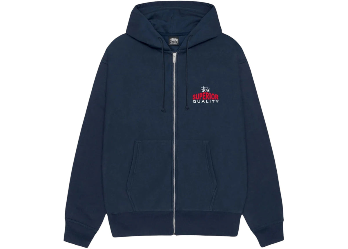 Stussy Superior Quality Zip Hoodie (SS25) Navy - vue secondaire A