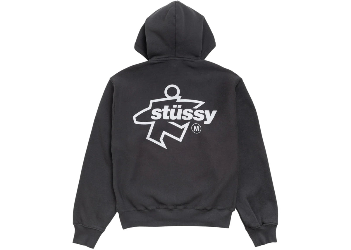 Stussy Surf Size Zip Hoodie Faded Black - vue secondaire B