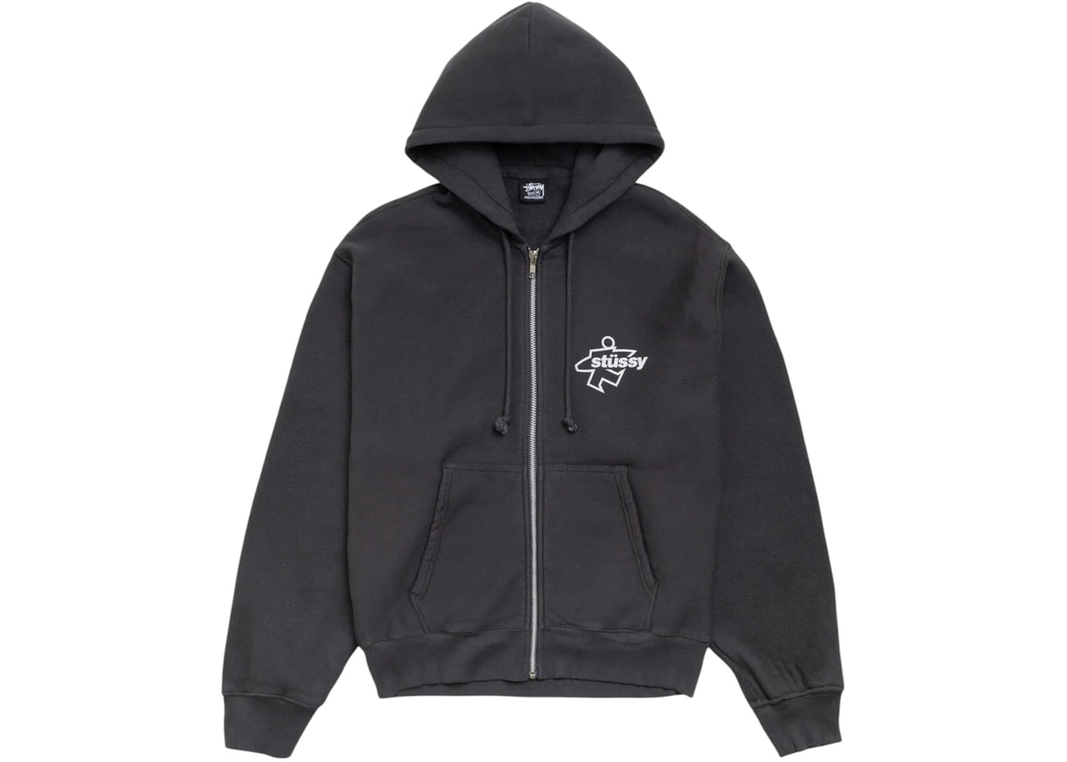 Stussy Surf Size Zip Hoodie Faded Black - vue secondaire A