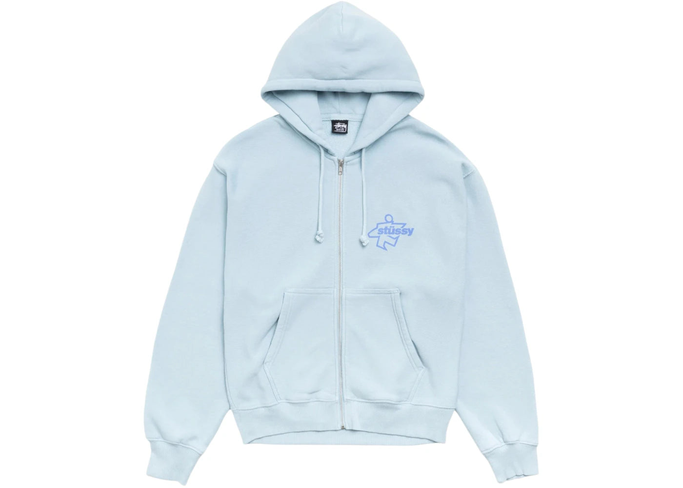 Stussy Surf Size Zip Hoodie Sky Blue - vue secondaire A
