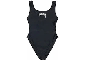 Stussy Surf Stock One Piece Swimsuit Black - vue 360