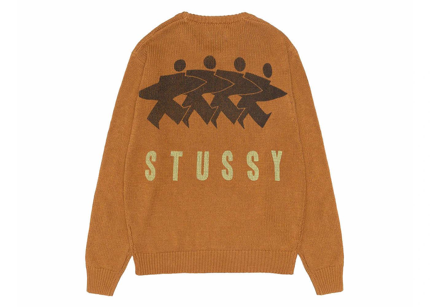 Stussy Surfman Icon Cotton Linen Crew Brown - vue 360