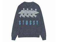 Stussy Surfman Icon Cotton Linen Crew Dusty Blue