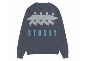 Stussy Surfman Icon Cotton Linen Crew Dusty Blue