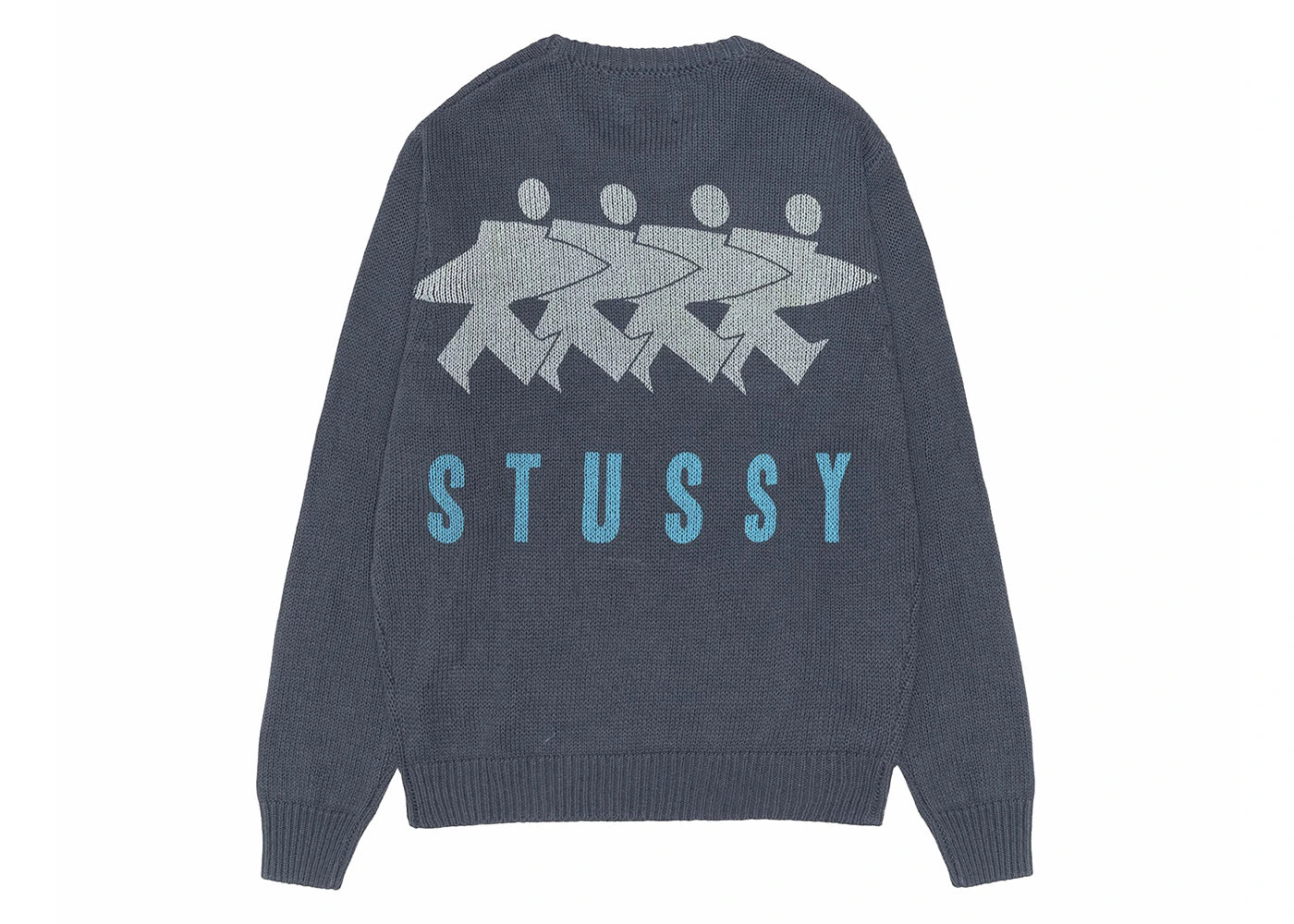 Stussy Surfman Icon Cotton Linen Crew Dusty Blue - vue secondaire A