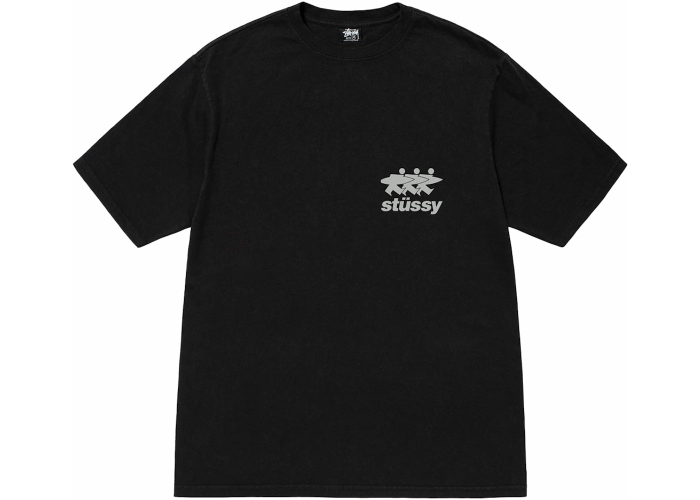 Stussy Surfwalk Pigment Dyed Tee Black - vue secondaire B